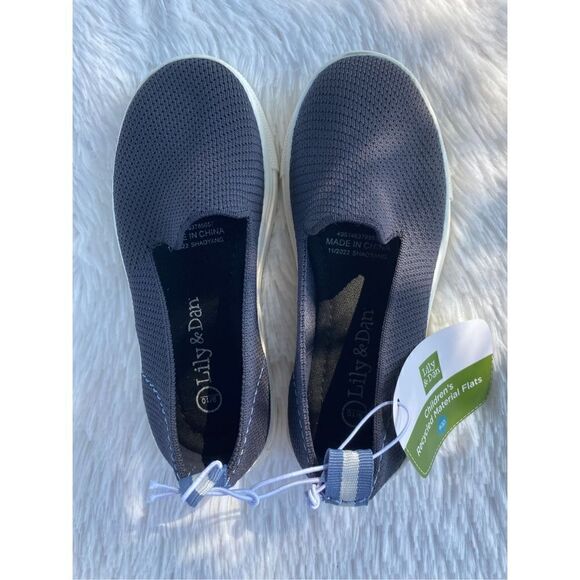 NWT Lily & Dan Toddler Boys SZ 9/10 Navy Blue/White Slip On Shoes - Picture 10 of 10